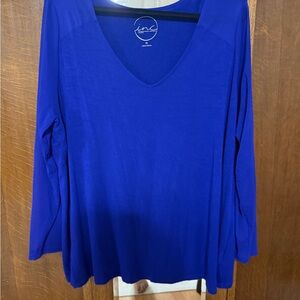 INC International Concepts Women's Royal Blue Long Sleeve Top